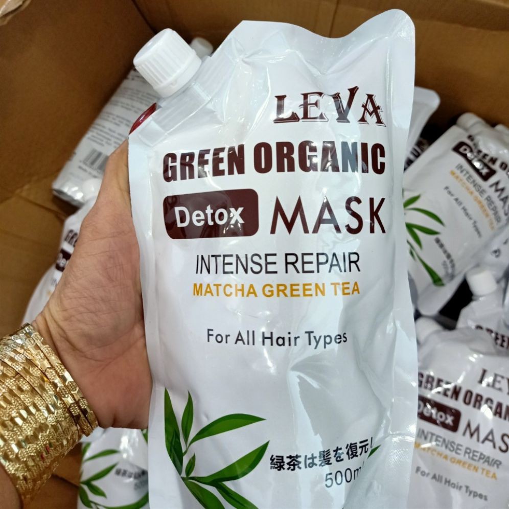 Mặt nạ hấp phục hồi tóc LEVA Green Organic DETOX Mask 500ml