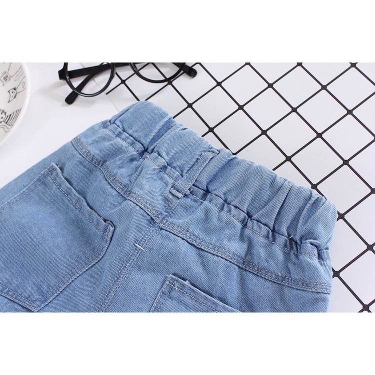 Quần short denim  họa tiết hoạt hình dễ thương phong cách cá tính cho trẻ em 1-11 tuổi