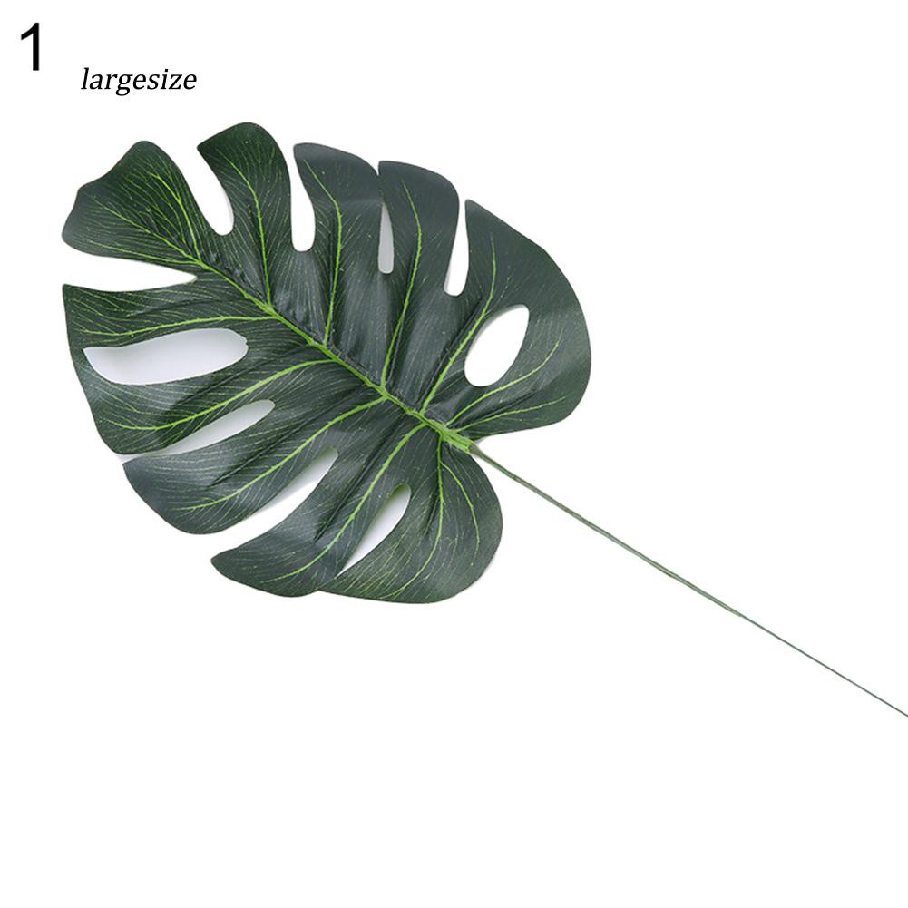 1 nhánh lá trầu bà monstera nhân tạo trang trí nội thất