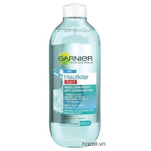 Nước tẩy trang garnier pháp 400ml, 125ml nắp trắng vỏ xanh