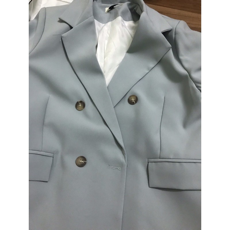 Áo khoác vest-blazer hàng thiết kế chất kate hàn 4 màu đen trắng xanh nâu be | BigBuy360 - bigbuy360.vn