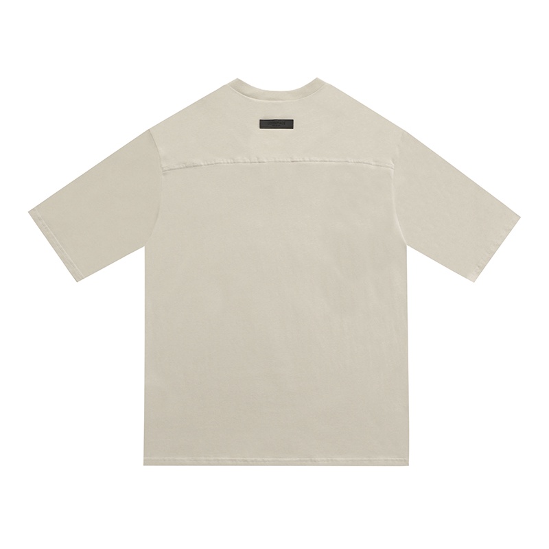FEAR OF GOD FOG Season 8 Double Line ESSENTIALS 77 Letter V-Neck Short Sleeve Couple T-Shirt
