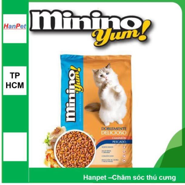 Hanpet.GV- Minino Yum 350gr (2 vị) Thức ăn Cho Mèo Của Pháp dạng hạt khô