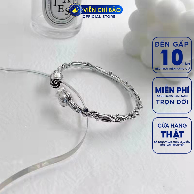Kiềng bạc nữ Hoa Hồng New chất liệu bạc 925 thời trang phụ kiện trang sức nữ Viễn Chí Bảo L000433