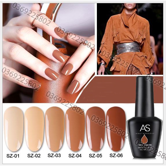 Sơn gel AS set 6 màu nâu sữa SZ