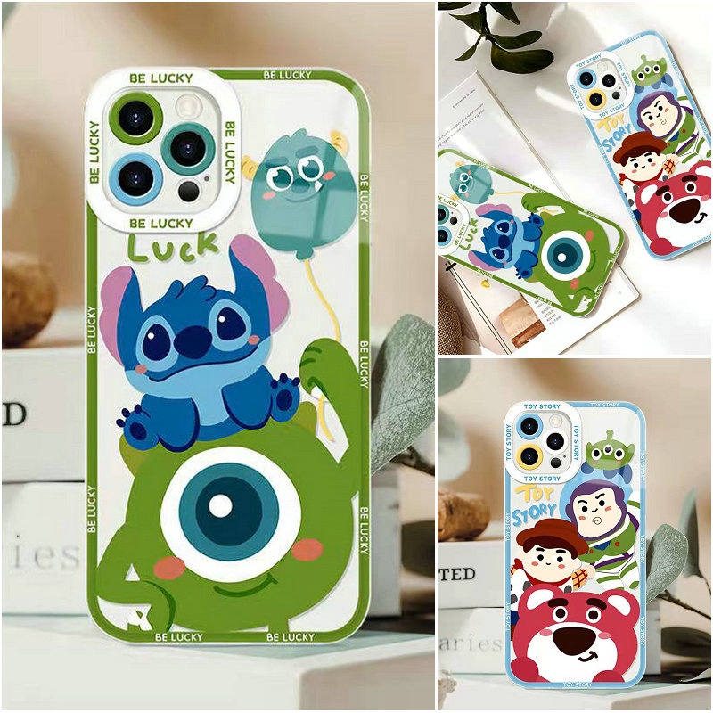 Casing OPPO A76 A16 A96 A54 A15 A15S A53 A33 2020 A52 A72 A92 A31 A74 A95 A94 A1K A3S A9 A5 2020 A7 A5S A12 A11K A37 Reno 7 Z 5 6 4 F 5F 4G 5G Reno7 Reno5 F11 Neo 9 Cute Angel Eyes Stitch Strawberry Bear Lotso Mr.Q Buzz Lightyear Woody Cartoon Case STD 13