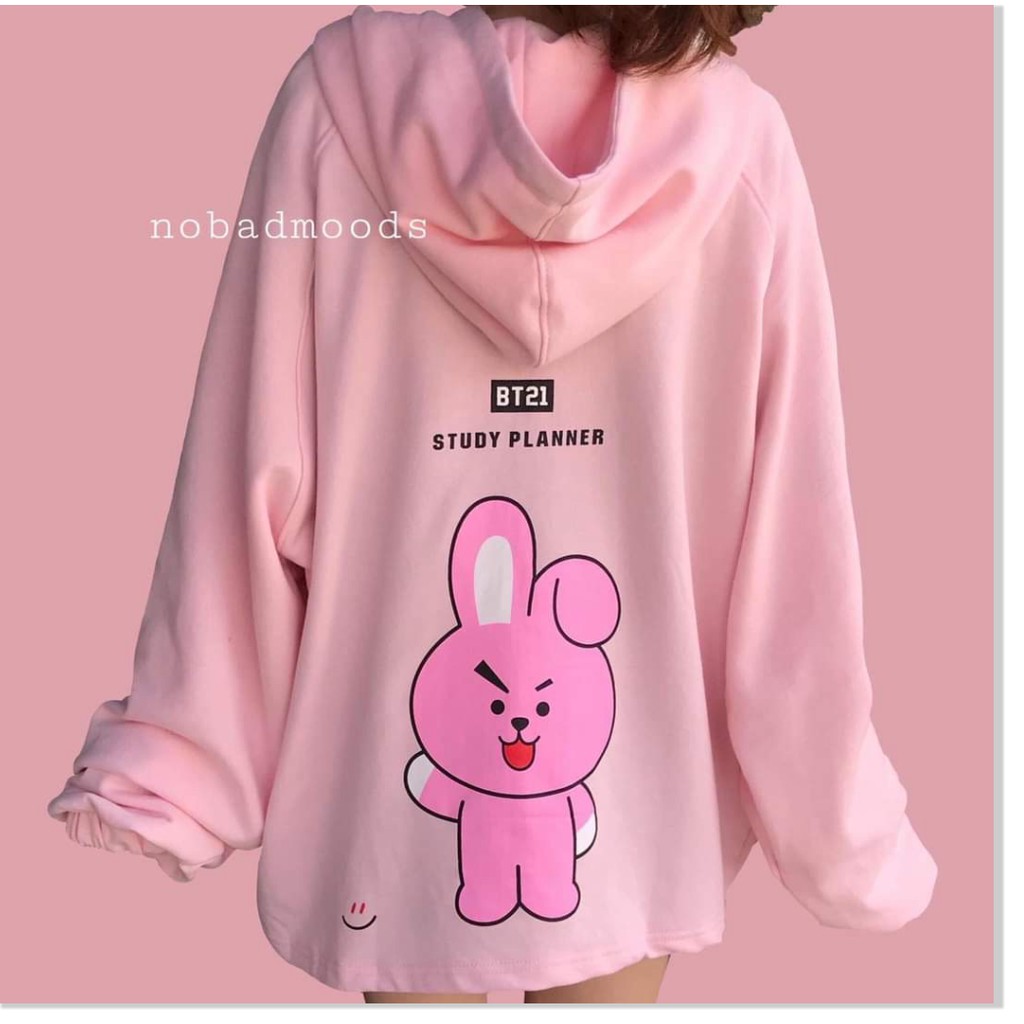 [FREESHIP TOÀN QUỐC] Áo khoác nữ form rộng BT21, áo hoodie nữ form rộng có dây kéo thời trang nữ 4young | BigBuy360 - bigbuy360.vn