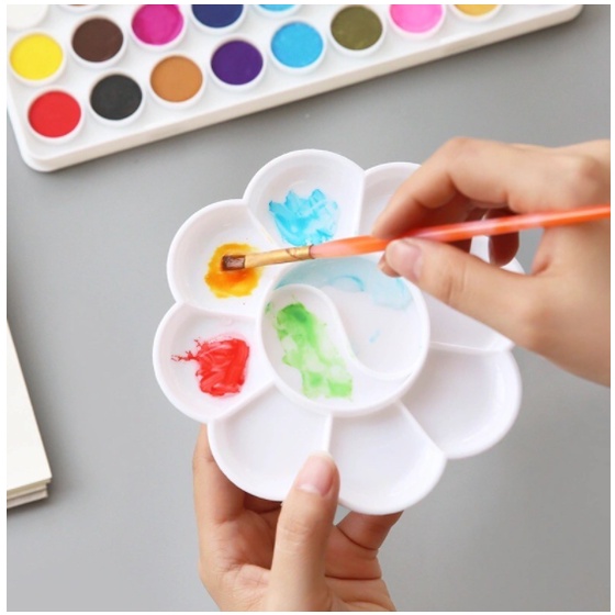 [Mã LIFEB04ALL giảm 10% tối đa 15K đơn 0Đ] Khay pha màu , họa cụ vẽ , khay màu Acrylic, màu nước