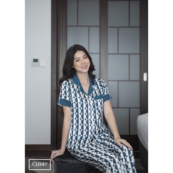 Bộ ngủ satin ZAM Luxury - CLA47 - Áo ngắn tay quần dài