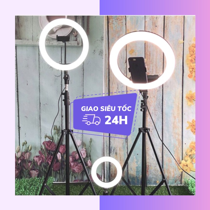 Đèn livestream 26 30 33 36cm và chân 2m1 hỗ trợ chụp ảnh, bán hàng