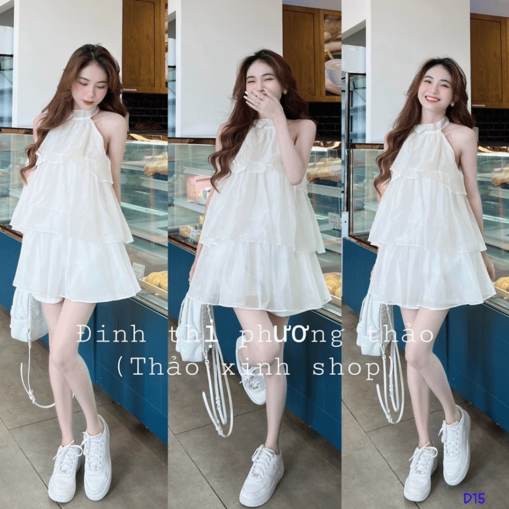 ĐẦM TẦNG CỔ YẾM, PHONG CÁCH TIỂU THƯ, TAO NHÃ, MẶC CỰC XINH, CỰC NỮ TÍNH, SIZE ĐA DẠNG UP SHOP HHP