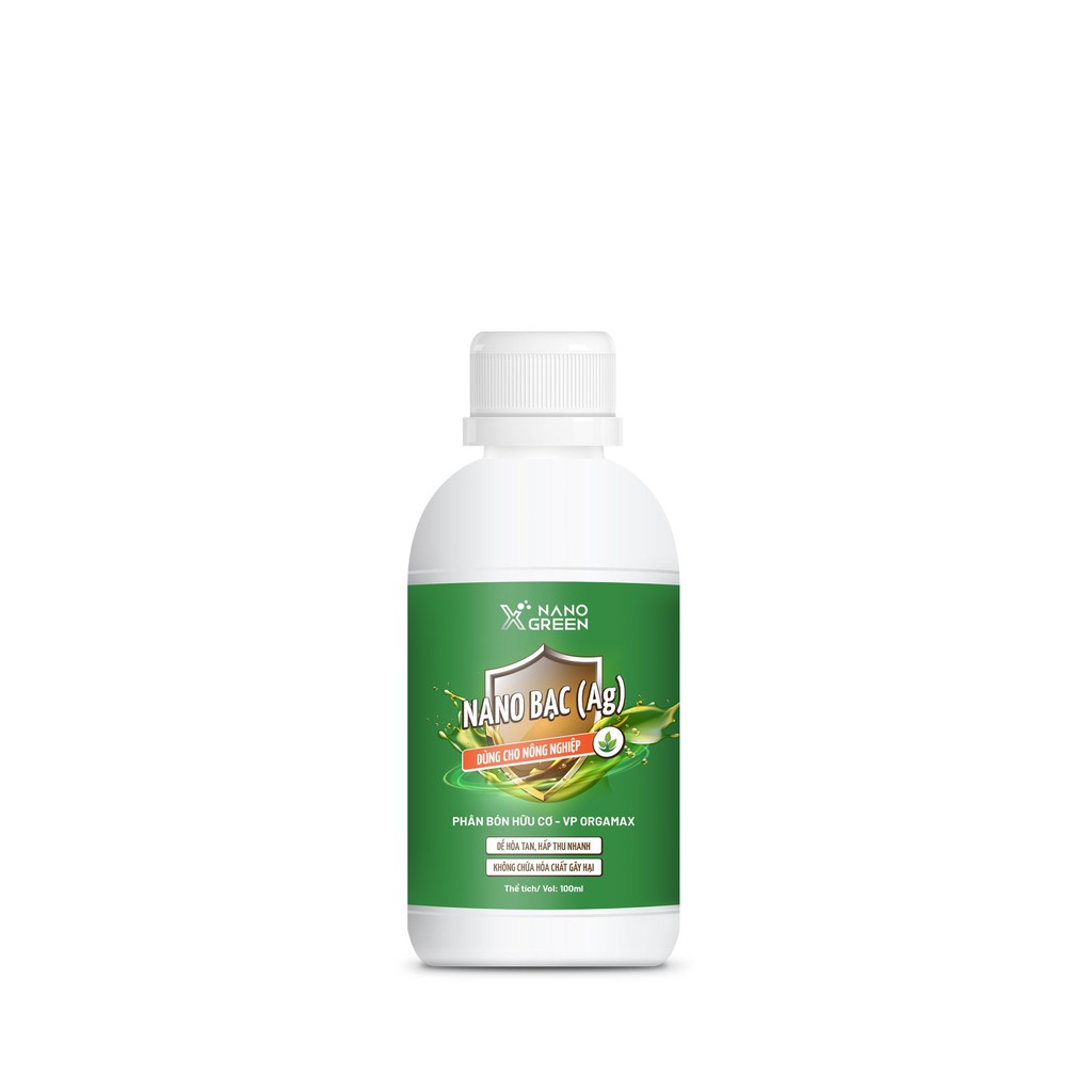 Nano bạc Nano Xgreen cung cấp dưỡng chất, tăng đề khoáng, hỗ trợ cho cây có triệu chứng vàng lá, thối rễ 100ml