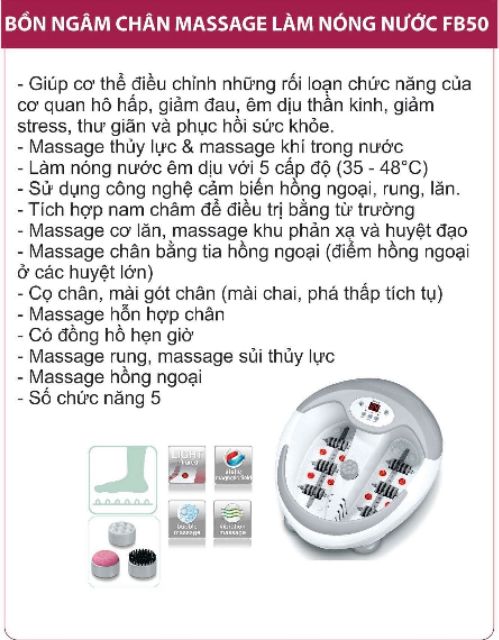 BỒN NGÂM CHÂN MASSAGE BEURER FB50 NHẬP KHẨU ĐỨC