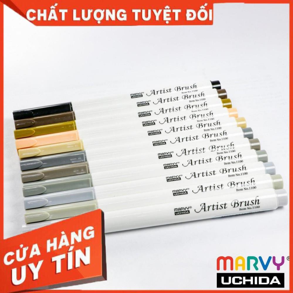 Bút lông họa sĩ Marvy Uchida - Artist Brush (tone Xám đen)