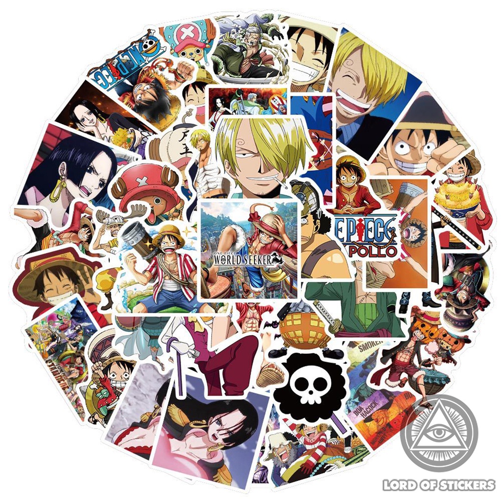 Set 50 Hình Dán One Piece Sticker Truyện Tranh Anime Manga Chống Thấm Nước Trang Trí Mũ Bảo Hiểm, Laptop, Ván Trượt, Sổ