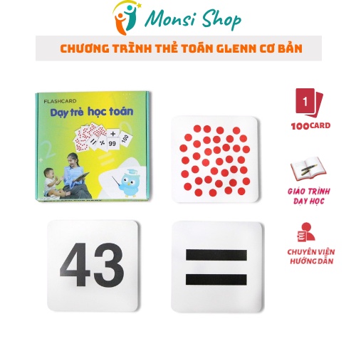 Flashcard - Thẻ học Thông Minh Chuẩn Glenn Doman Dạy Bé Học Toán Cơ Bản (hộp 59 thẻ) - 21x21cm