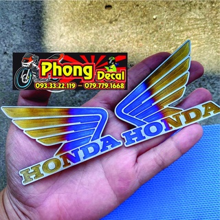 1 Cặp Logo Cánh Chim Honda Titan - Kèm Keo Dán 3M