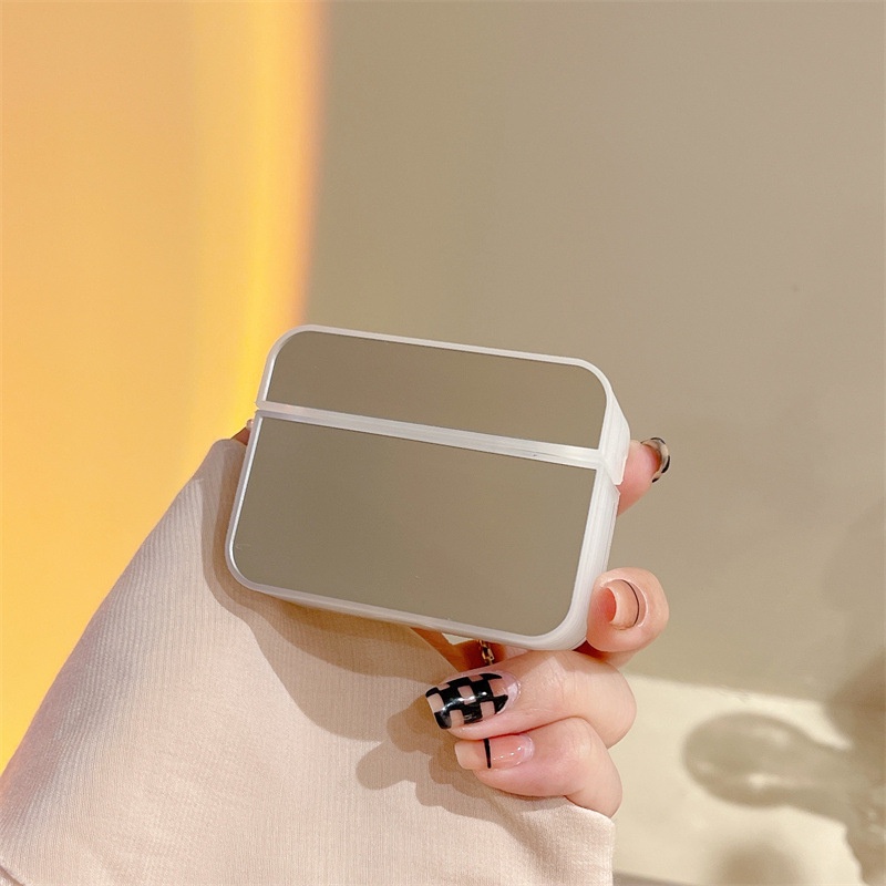 Vỏ Bảo Vệ Hộp Sạc Tai Nghe Bluetooth Airpods 1 2 3 Pro 3 Airpods3 Màu Trơn Tráng Gương Thiết Kế Đơn Giản