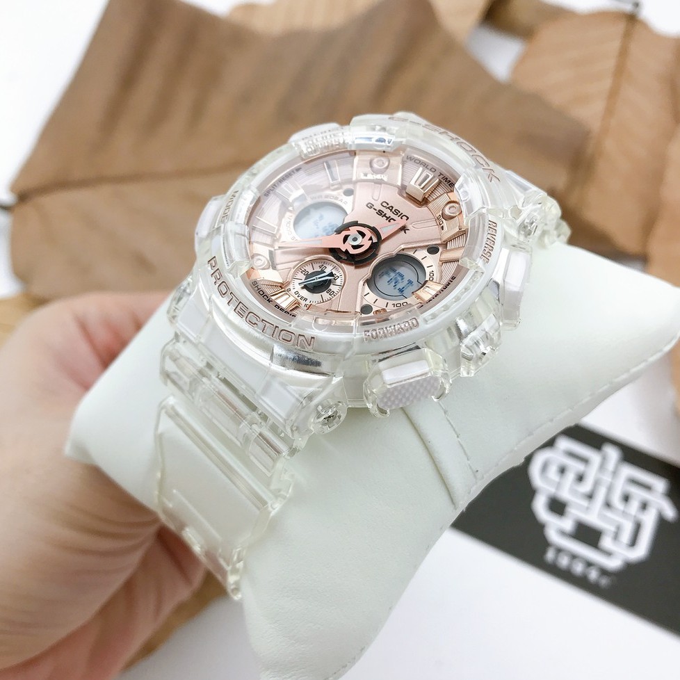 Đồng hồ nam/nữ Casio G-SHOCK GMA-S120 / GMA-S120SR-7A dây đeo trong suốt, chống va đập, hàng chính hãng