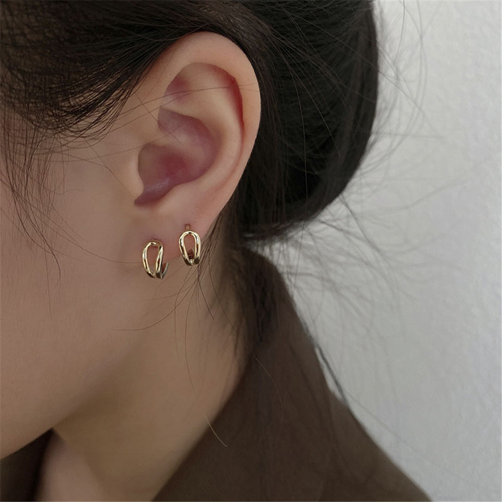 Khuyên tai Hongyu8866 tròn nhỏ phong cách Hàn Quốc