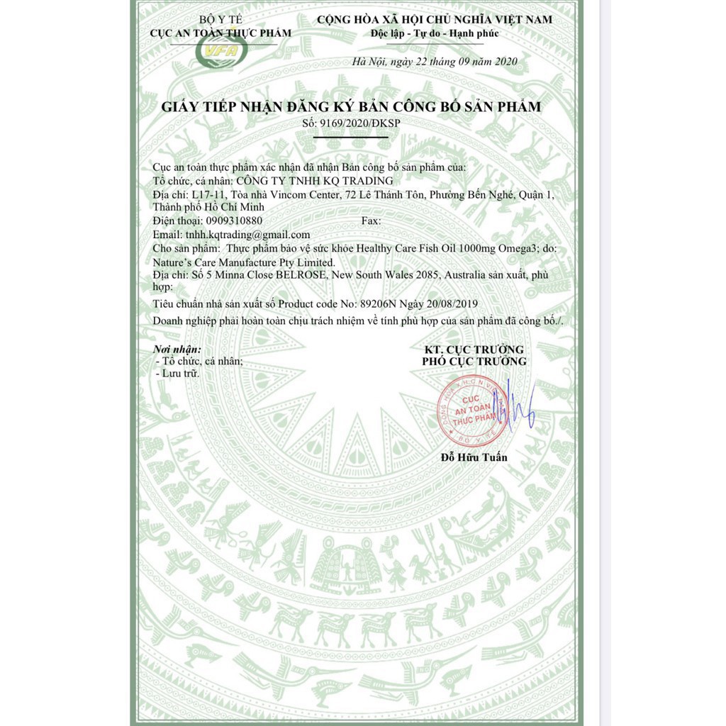 Viên dầu cá bổ sung DHA, tốt cho xương khớp cho người từ 6 tuổi trở lên Healthy Care Fish Oil Omega-3 1000mg, Úc | Thế Giới Skin Care