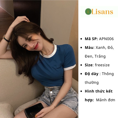Áo croptop nữ ôm body kiểu tay ngắn APN006