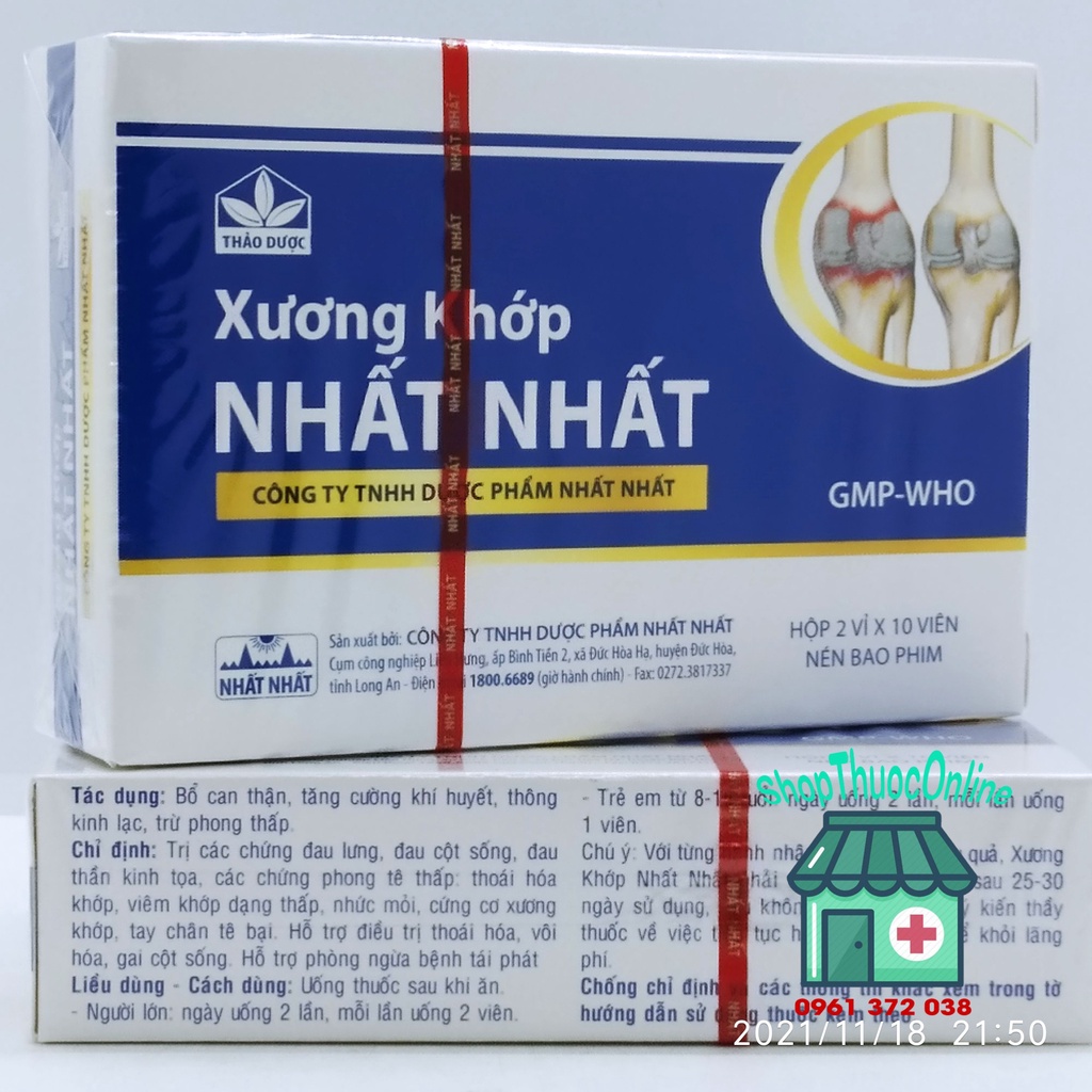 Xương khớp Nhất Nhất hộp 2 vỉ x 10 viên