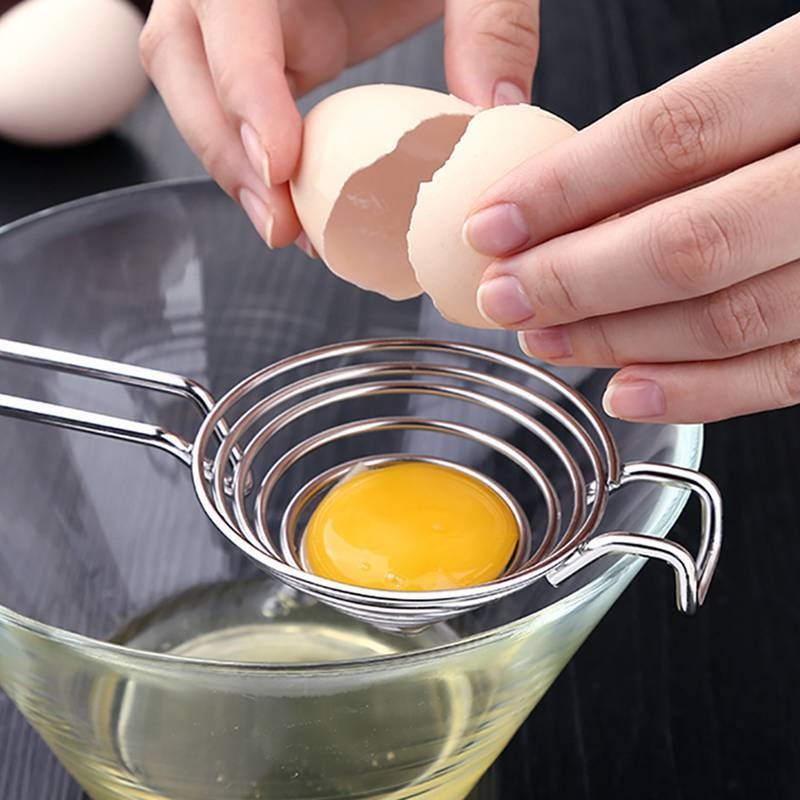 1 Dụng Cụ Tách Lòng Đỏ Trứng Hình Xoắn Ốc Bằng Thép Không Gỉ