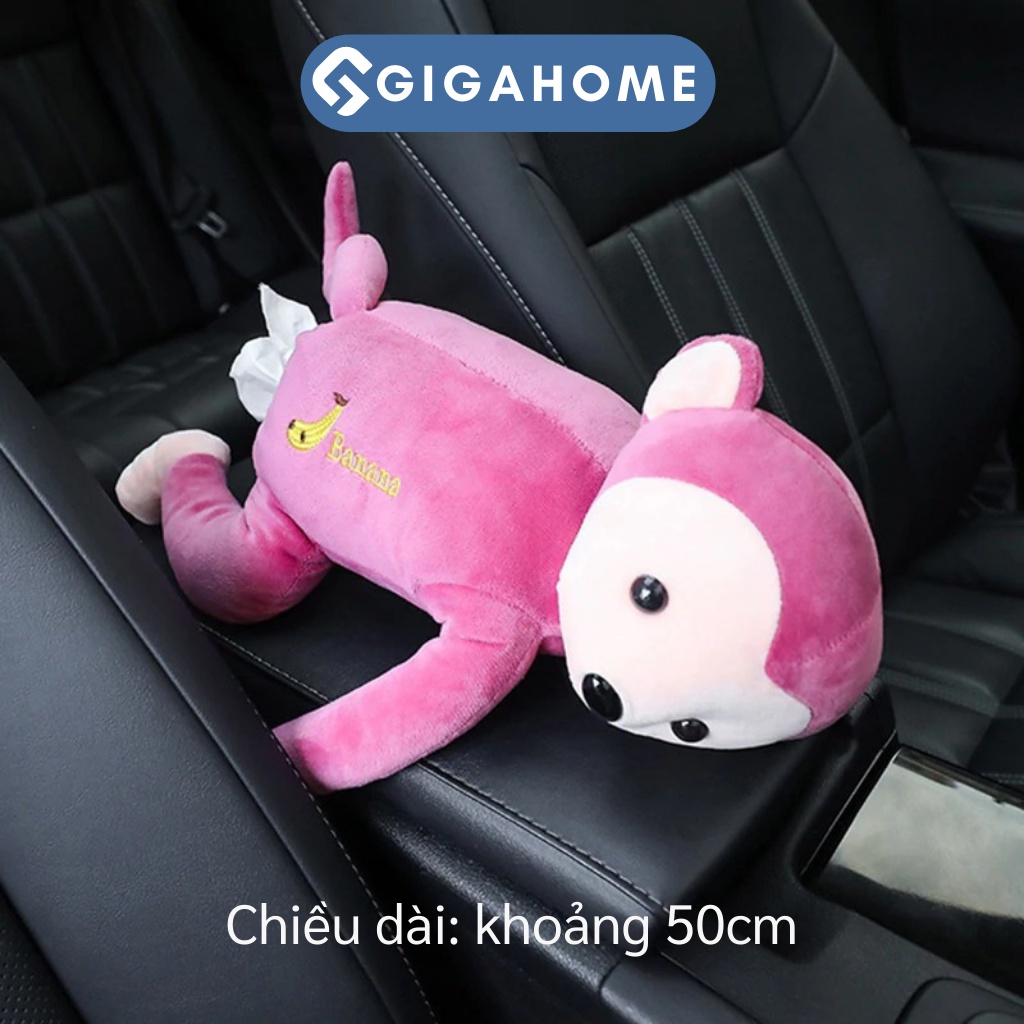 Hộp Đựng Khăn Giấy Rút Treo Vai Ghế Ô Tô Hình Chú Khỉ Ngộ Nghĩnh GIGAHOME 8364