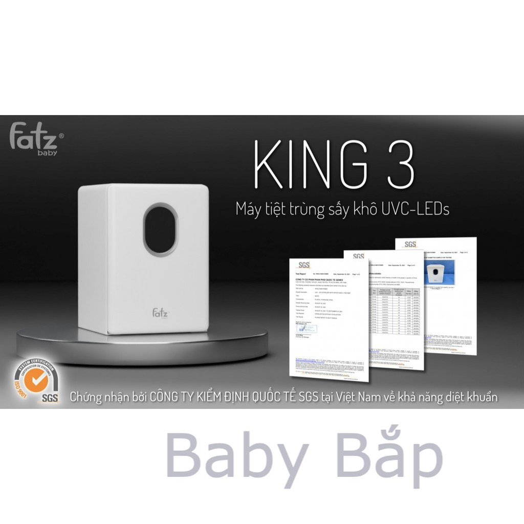 MÁY TIỆT TRÙNG SẤY KHÔ UVC LED FATZ BABY  - KING 3 - FB4733BT