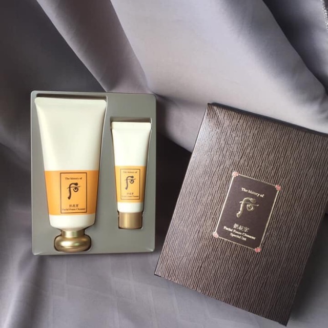 Set sữa rửa mặt whoo vàng