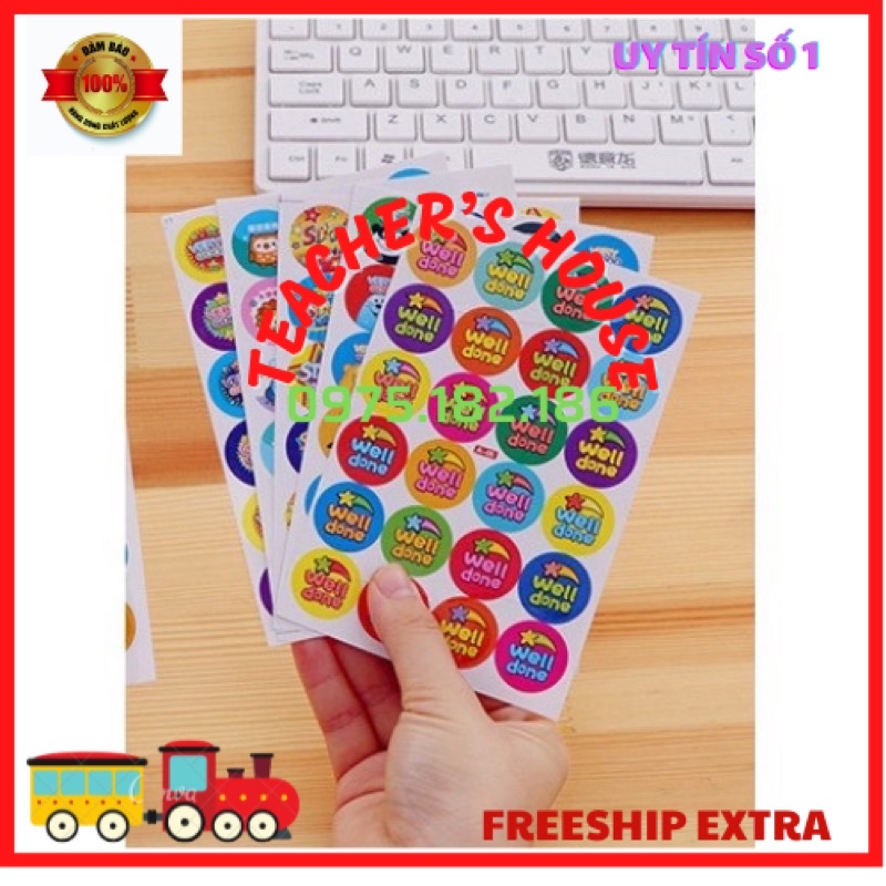 Set 10 Tấm sticker tiếng anh