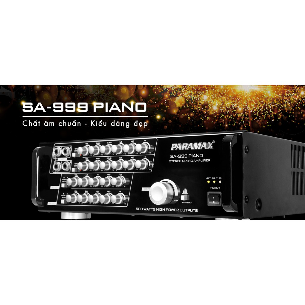 Amply PARAMAX SA-999 PIANO NEW + Tặng Đầu DVD Arirang AR-36