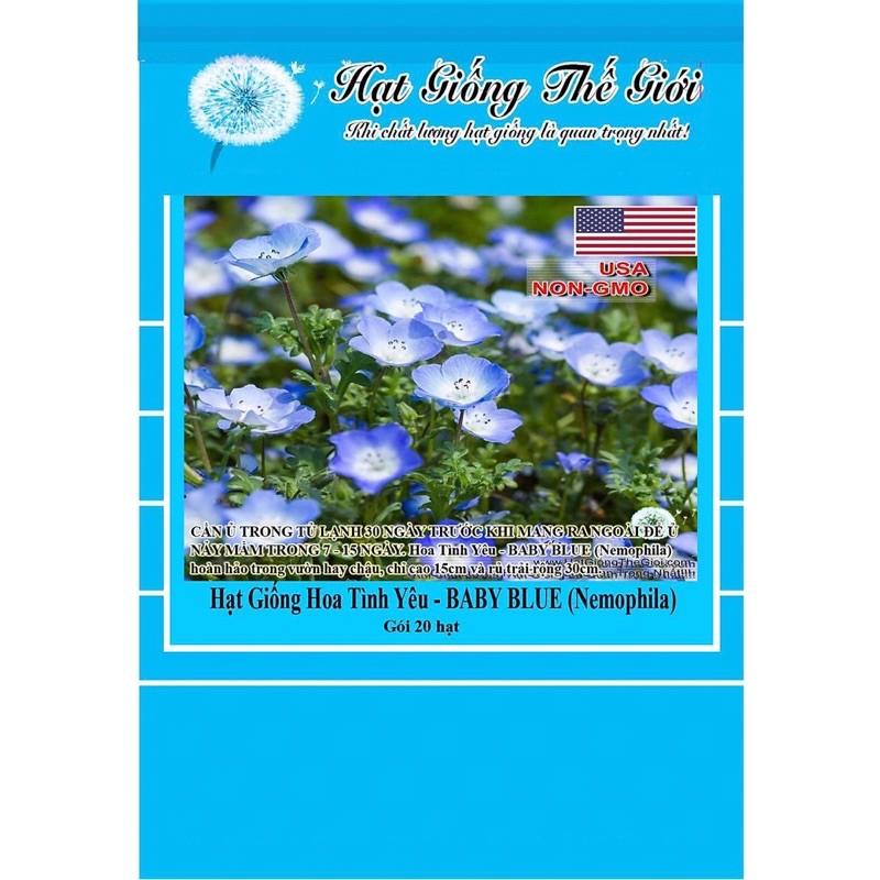 Hạt Giống Hoa Tình Yêu Baby Blue | SL: 20 HẠT