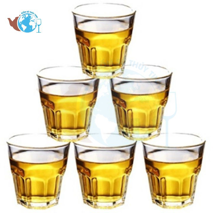 Bộ 6 cái ly thủy tinh 8 góc lùn uống trà đá