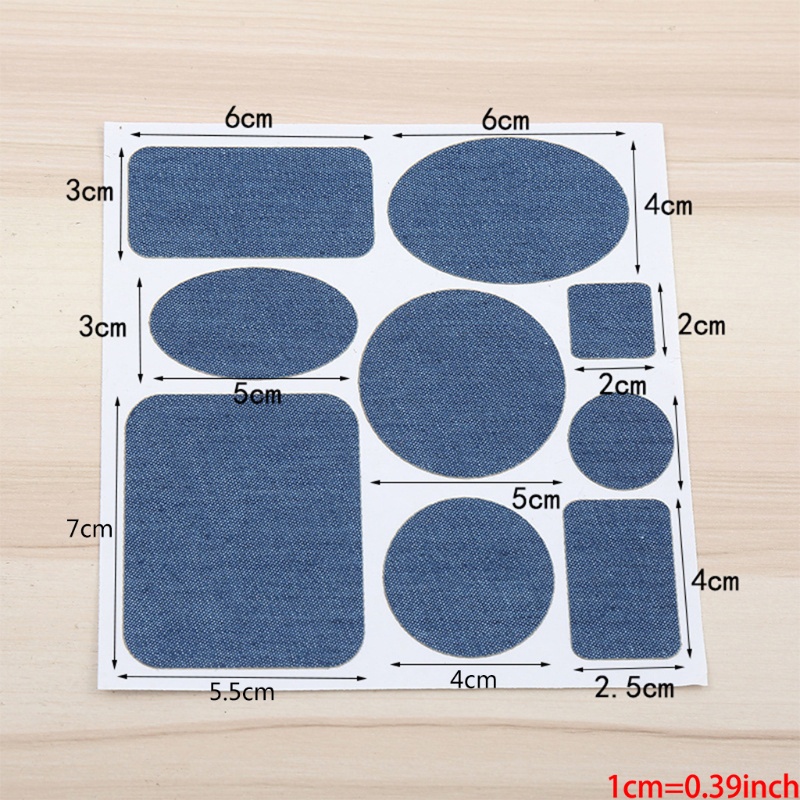 Bộ 9 Miếng Vá Ủi Lên Quần Áo Jean / Denim
