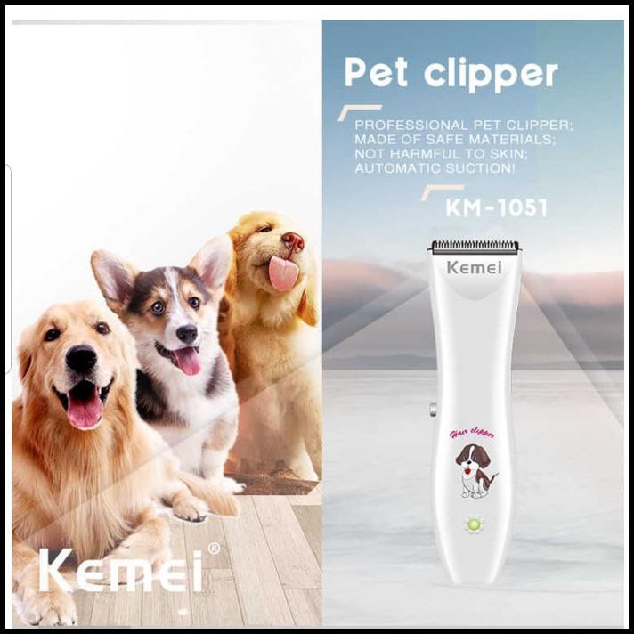 Tông đơ cắt lông chó mèo Kemei KM–1051, Máy cắt tỉa lông thú cưng tiếng ồn thấp, Bộ phụ kiện chăm sóc thú cưng