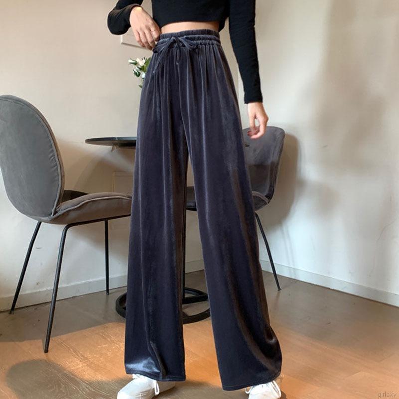 Quần Nhung Ống Rộng Phong Cách Hàn Quốc Trẻ Trung Dành Cho Nữ