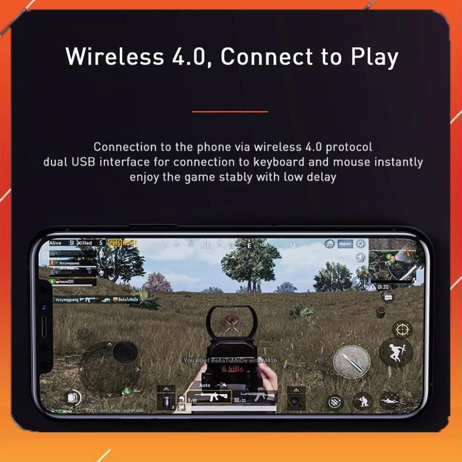 Adapter Hub blutooth 4.0 giúp kết nối bàn phím và chuột hỗ trợ chơi game hiệu Baseus Gamo - Hàng chính hãng