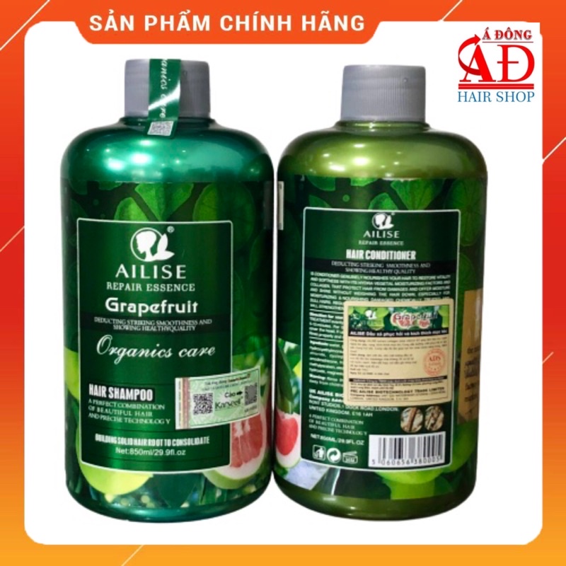 [Chính hãng] [Giá sỉ] Bộ dầu gội xả bưởi Grapefruit Ailise siê mượt phục hồi tóc chính hãng cao cấp (UK) 850mlx2