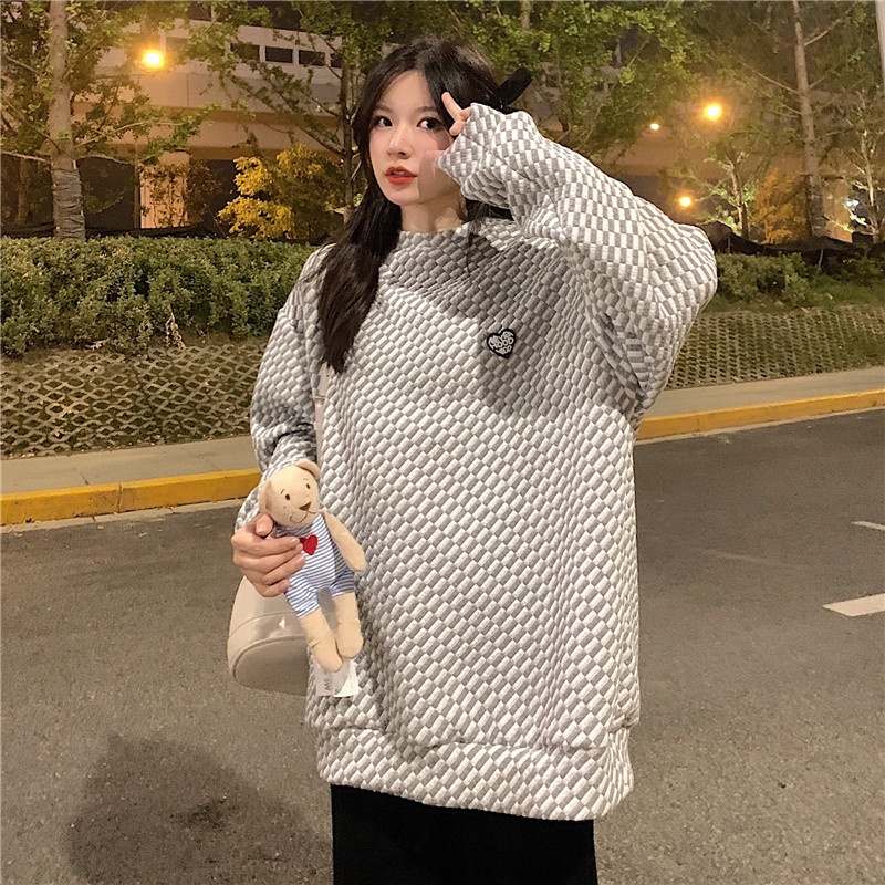 Xiaozhainv Áo Sweater Tay Dài Dáng Rộng Kẻ Sọc Kiểu Vintage Thời Trang Hàn Quốc Dành Cho Nữ | BigBuy360 - bigbuy360.vn