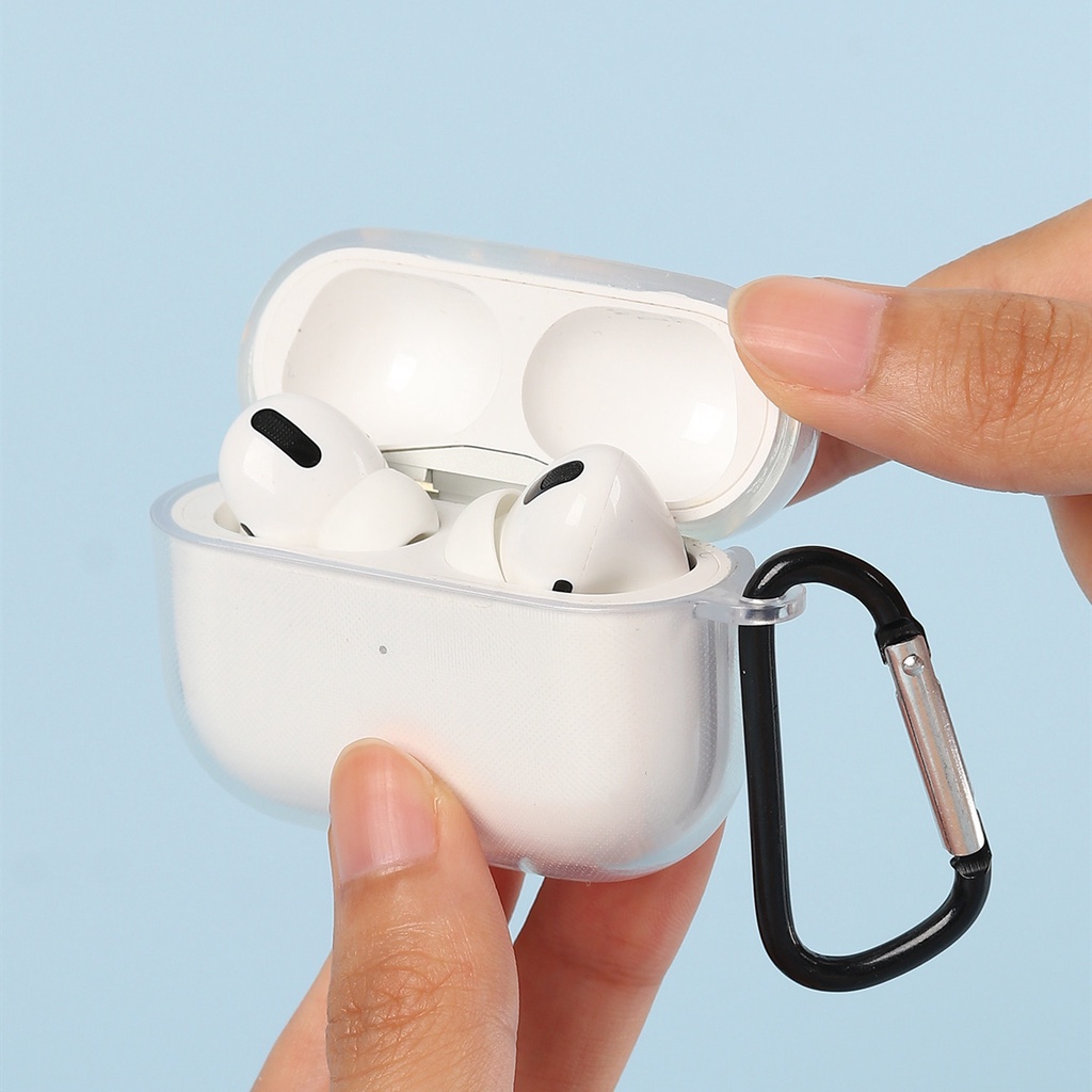 Vỏ ốp case Airpods silicon trong suốt tặng móc bảo vệ bao đựng tai nghe không dây bluetooth 1/2/Pro/i12/i9/i7/tws - ORIO