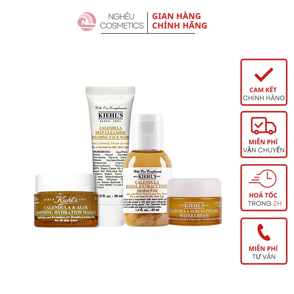 Bộ Dưỡng Da Mini Kiehls Hoa Cúc Cho Cấp Ẩm Làm Sáng Da