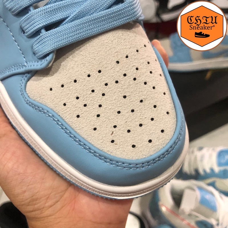 Giày Sneaker nam nữ Jordan cổ thấp xanh dương UNC phiên bản cao cấp giày thể thao Jd1 low xanh Blue