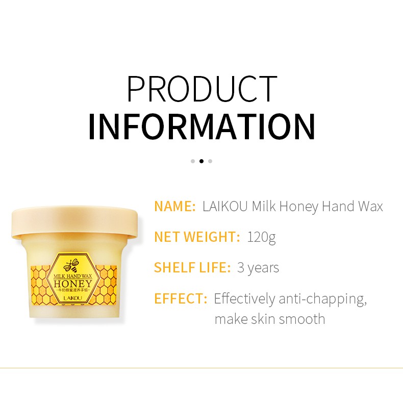 Sáp dưỡng ẩm da tay LAIKOU chiết xuất từ sữa và mật ong giúp tẩy tế bào chết và làm sáng da 120g
