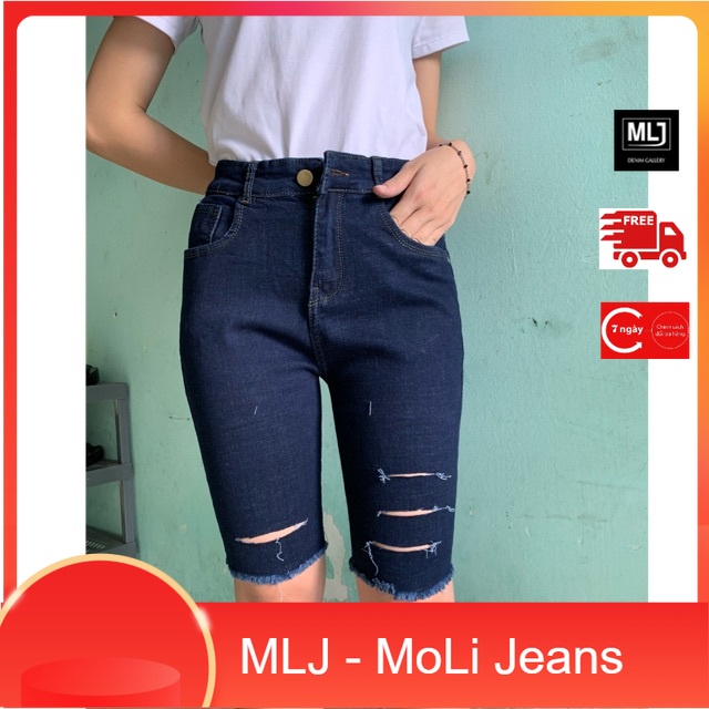 [50kg~75kg] QUẦN JEAN ĐÙI BIG SIZE LƯNG CAO RÁCH NHẸ