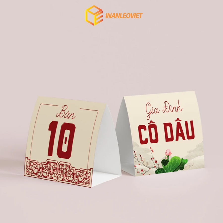 Tên để bàn cưới, tiệc 11x15cm có chân để bàn tăng phần sinh động cho bàn tiệc