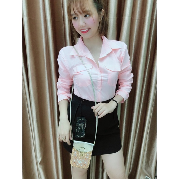 Sơmi 2 túi công sở kate lụa free size