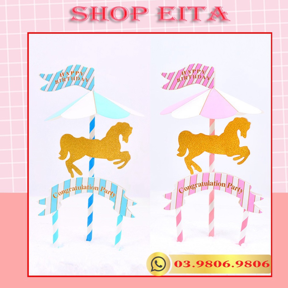 Set vòm ngựa trang trí bánh kem, trang trí bánh sinh nhật