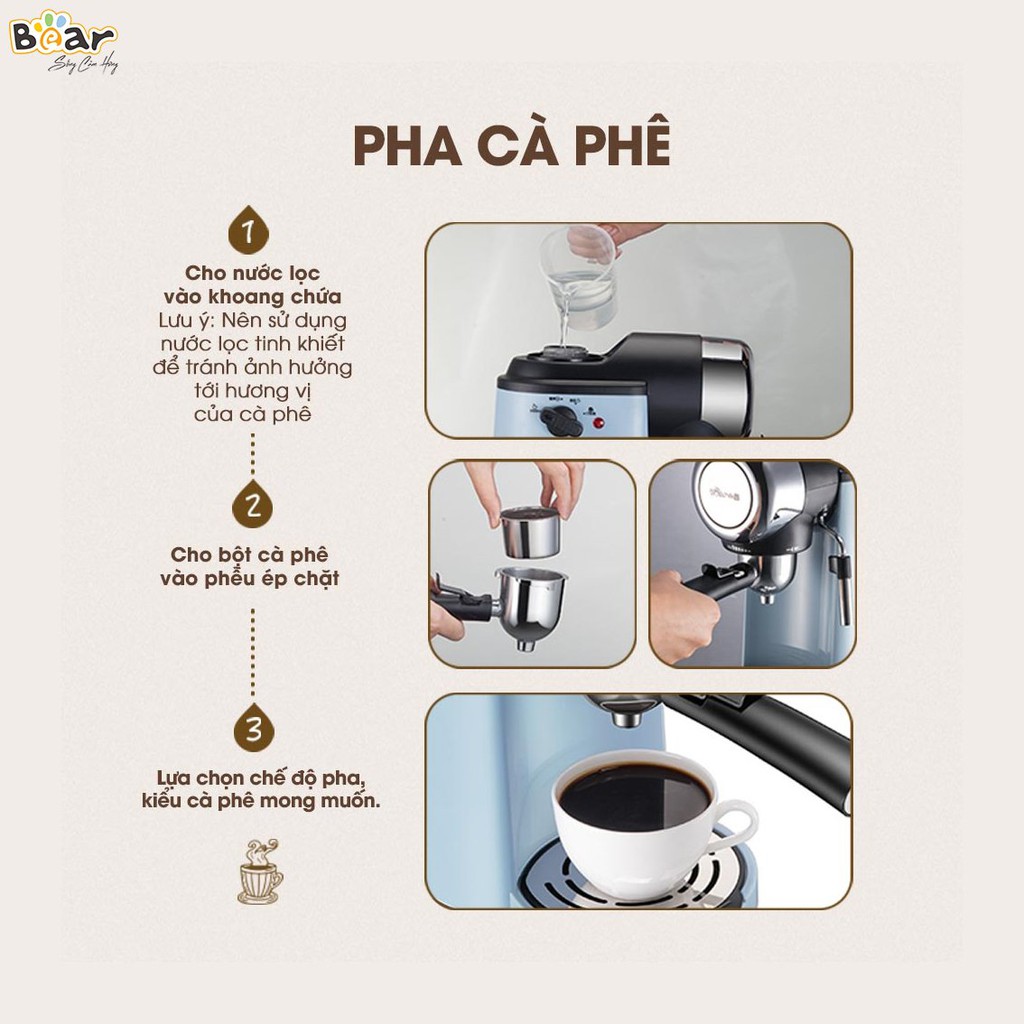 Máy Pha Cà Phê Espresso Tự Động Bear KFJ-A02N1 Máy pha ép cafe tự động bear chính hãng bảo hành 18 tháng